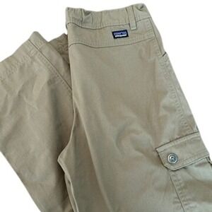 Patagonia Boys Durable Hike Pants XL Tan Cargo Adjustable Waist Roll Up Hem